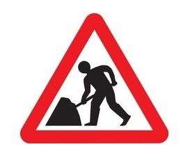 Roadworks sign. Stock image