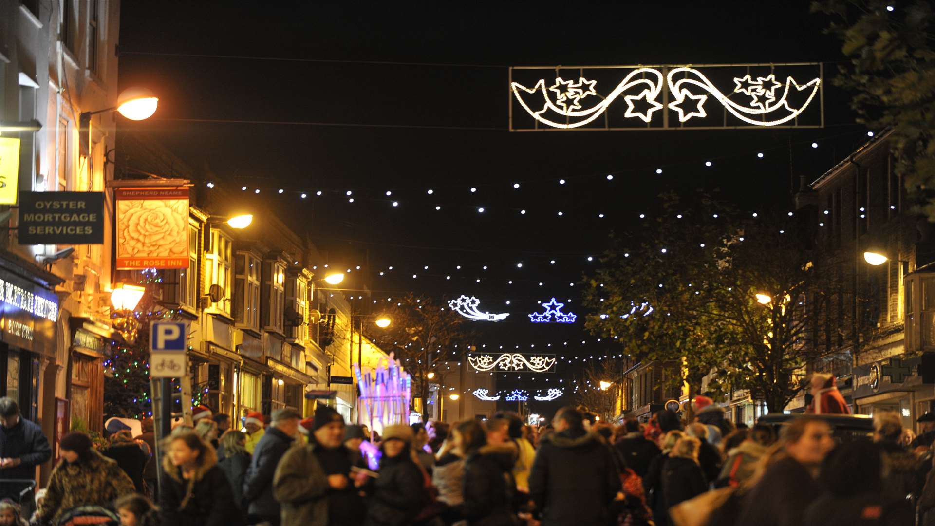 The town was brought to life with Christmas sparkle
