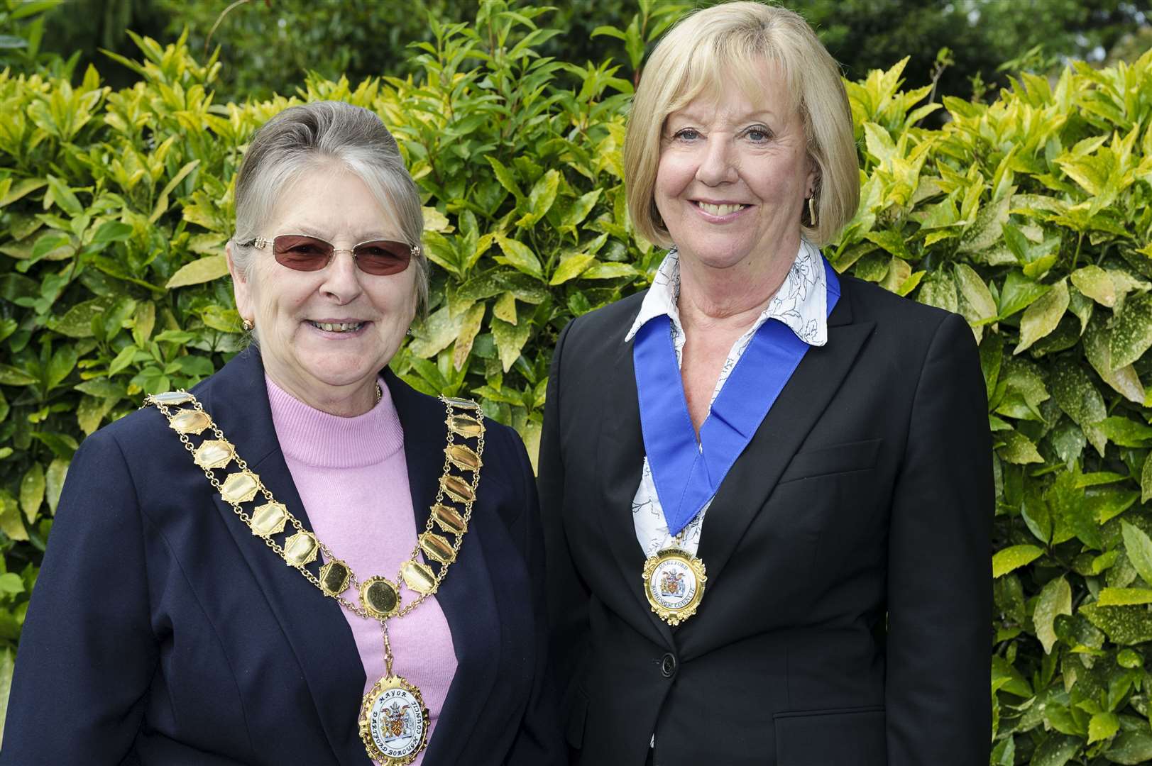 Cllr Rosanna Currans, the newly elected mayor of Dartford, with mayor's escort Corinna Bailey, right. Picture: Andy Payton