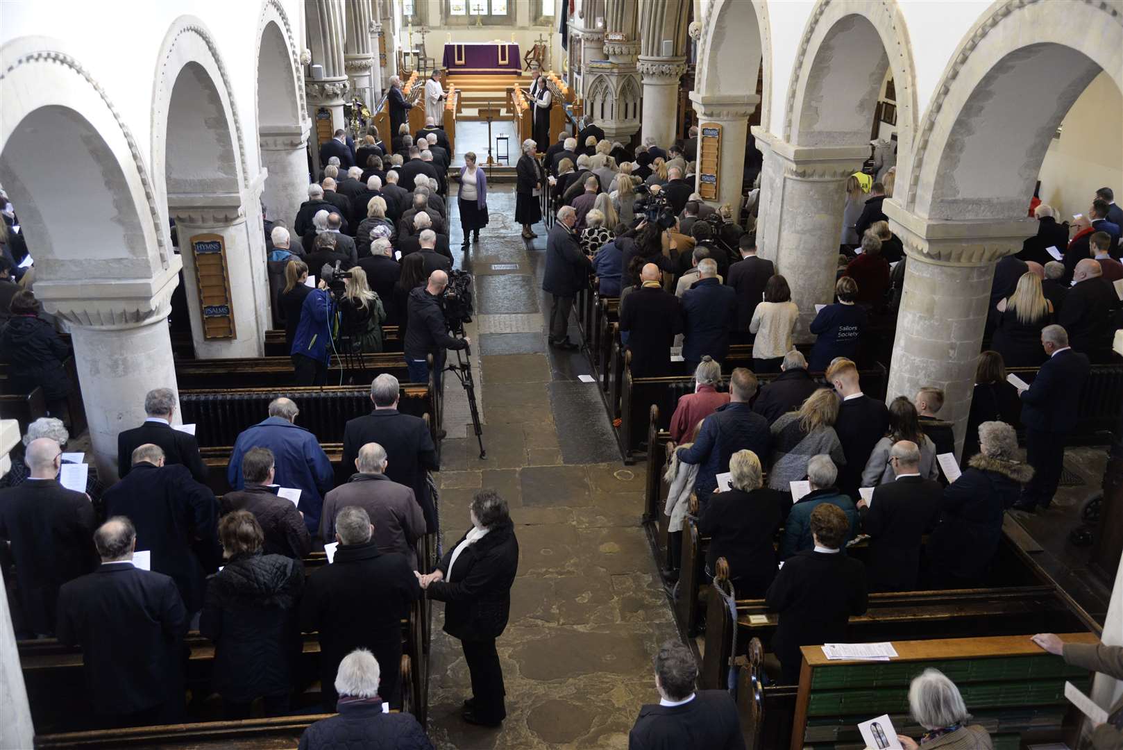 The scene at the memorial service for the 30th anniversary of the sinking of the Herald of Free Enterprise at St Mary's Church in Dover. Picture: Chris Davey