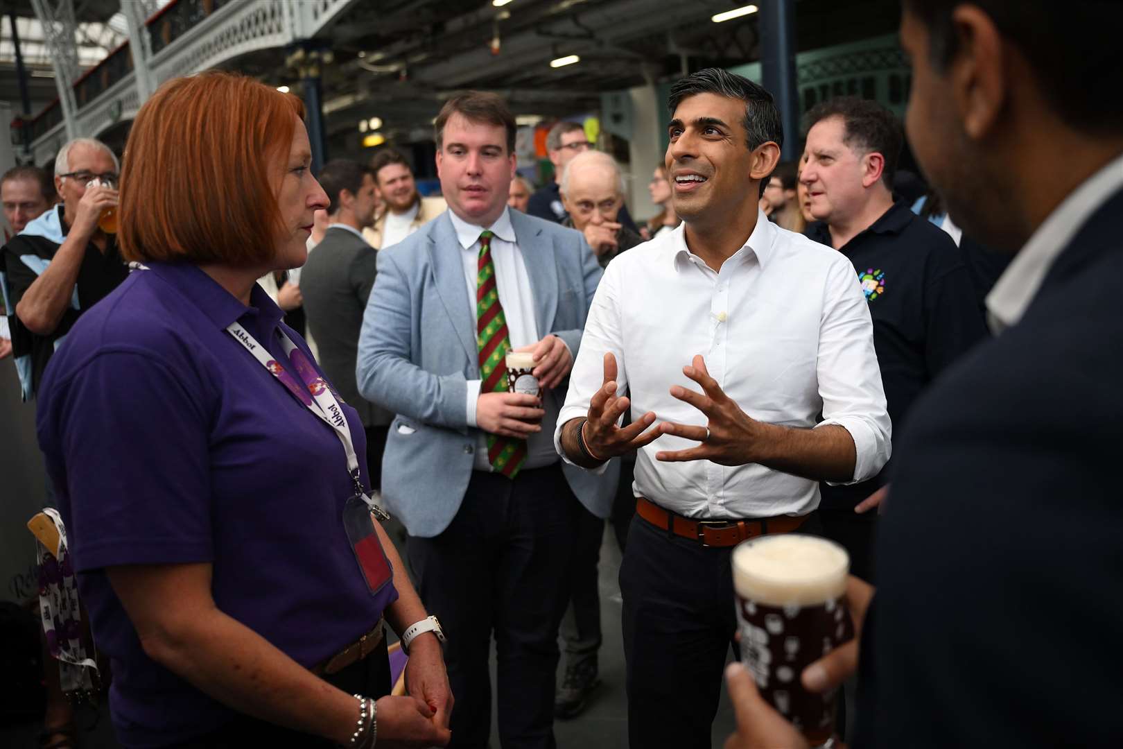 The Prime Minister visited the Great British Beer Festival in London on Tuesday (Daniel Leal/PA)