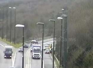 The accident happened on the motorway on-slip near J4.