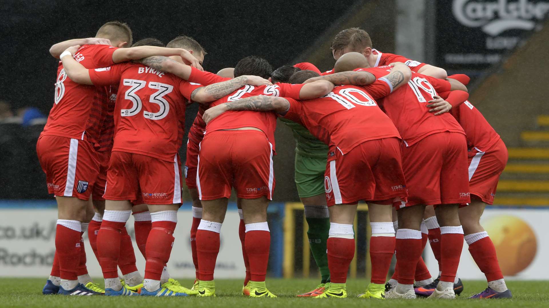 Final words of encouragement in the pre-match huddle Picture: Barry Goodwin