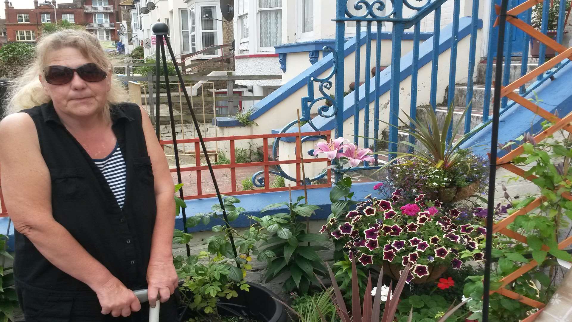 Cliftonville in Bloom 2015 winner Kaz Hadley had plants stolen from her garden