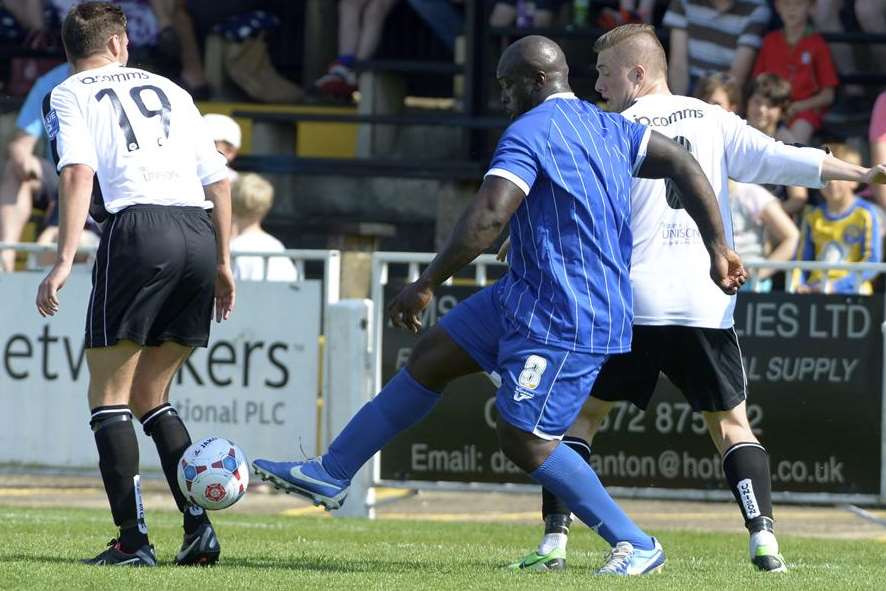 Adebayo Akinfenwa in action at Bromley on Saturday Picture: Andy Payton