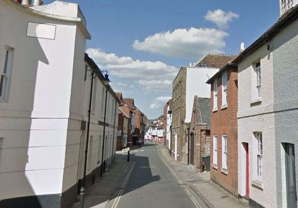 Stour Street, Canterbury, near where the rape is said to have happened.Google street view (12916030)