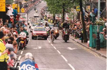 FLASHBACK: Tour de France racers in Tunbridge Wells in 1994. Picture: PAUL DENNIS