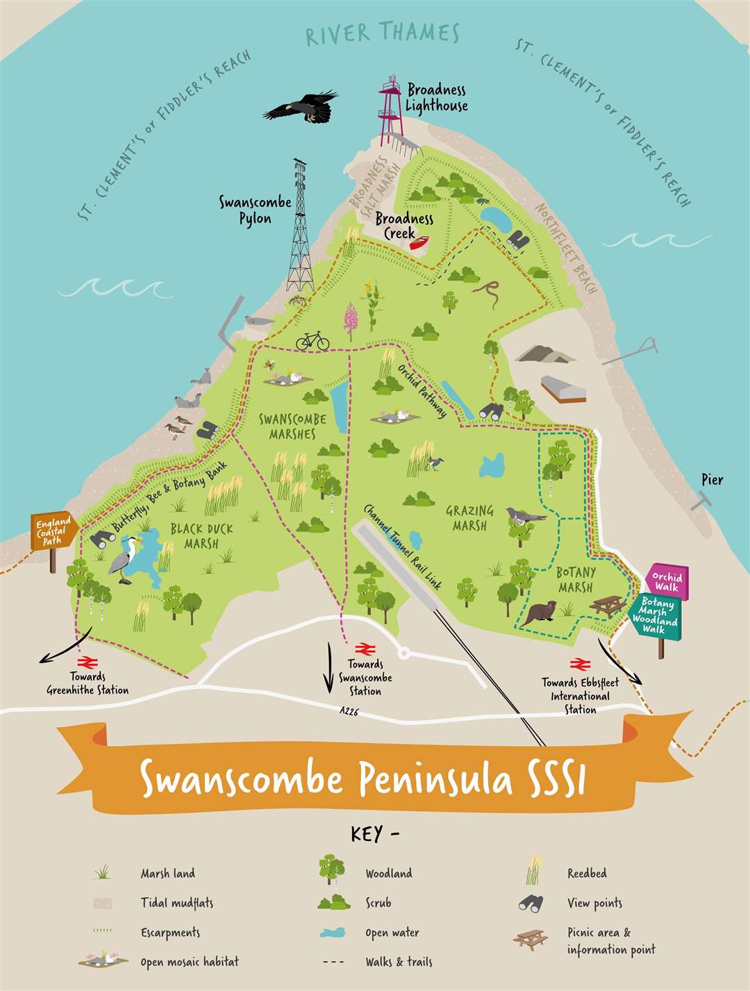 A map of the Swanscombe Peninsula site as envisioned under the new vision. Photo: Save Swanscombe Peninsula