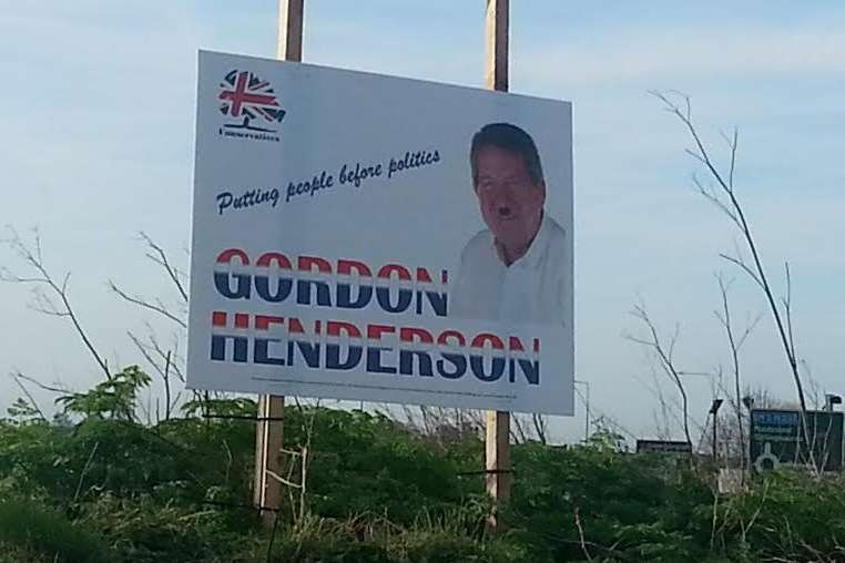 A Hitler-style moustache was drawn on several of Gordon Henderson's campaign posters in the Sheppey and Sittingbourne area