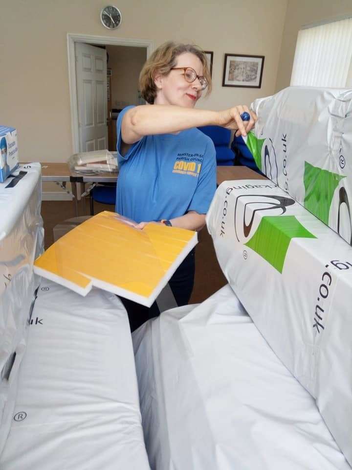 Trish Hamilton, clerk of Minster Parish Council on Sheppey, checks through new supplies