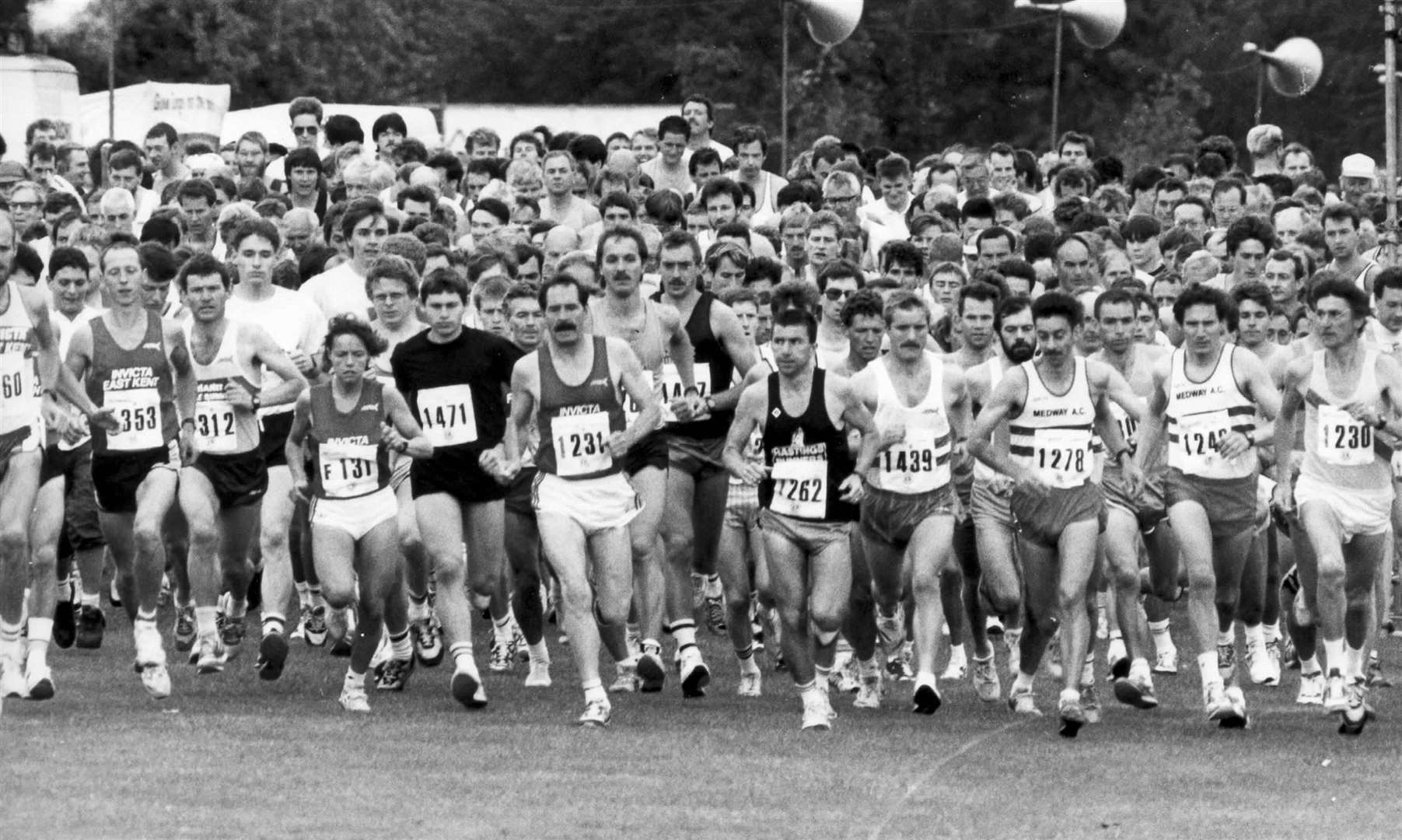 Runners set off on the Maidstone Marathon in 1990. The first of these events was held in 1983 and the last race was in 1993