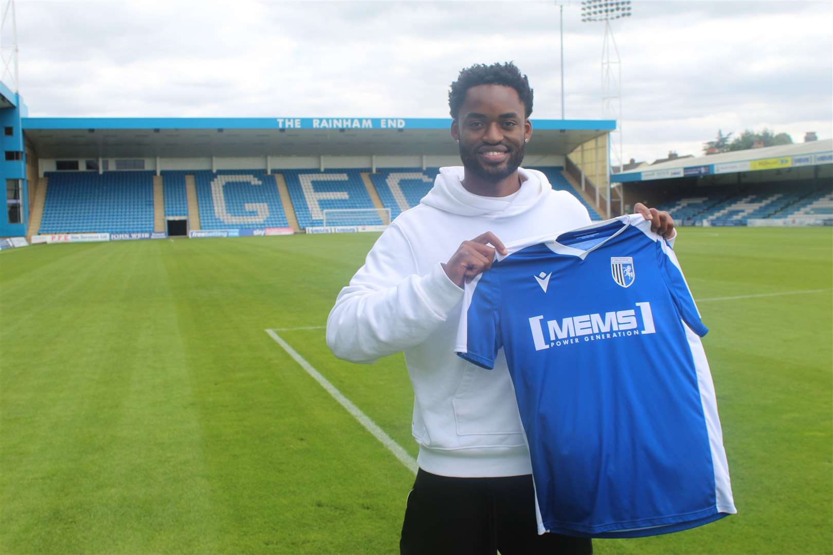 Christian Maghoma started Gillingham's first six games but was left out on Saturday through Covid-19 fears Picture: GFC