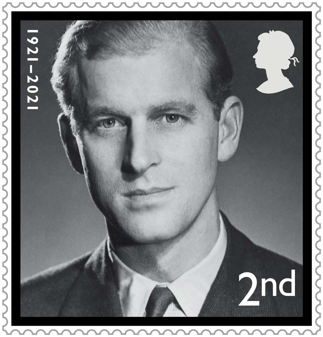 A photograph of Prince Philip as a young man is among the images chosen for the stamps
