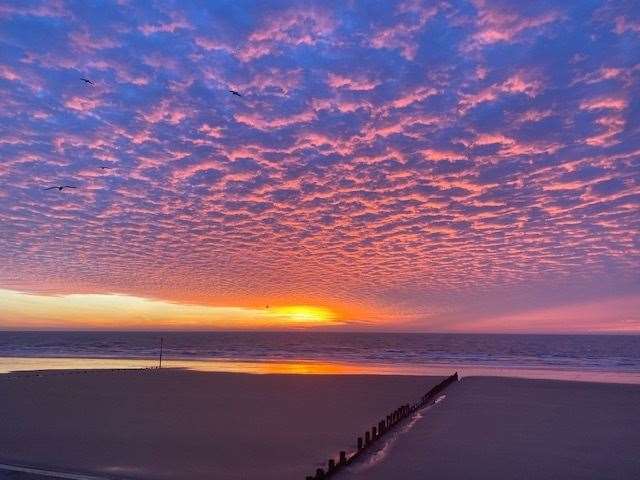 Sunrise over Dymchurch beach. Picture: Jenny Stoneham