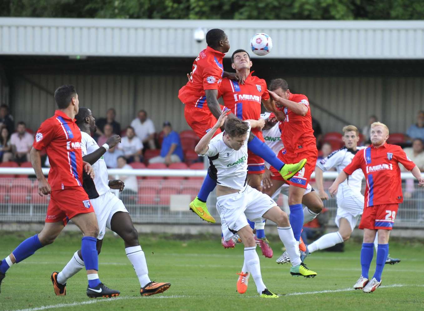 Dover put pressure on Gillingham's goal at Crabble Picture: Tony Flashman