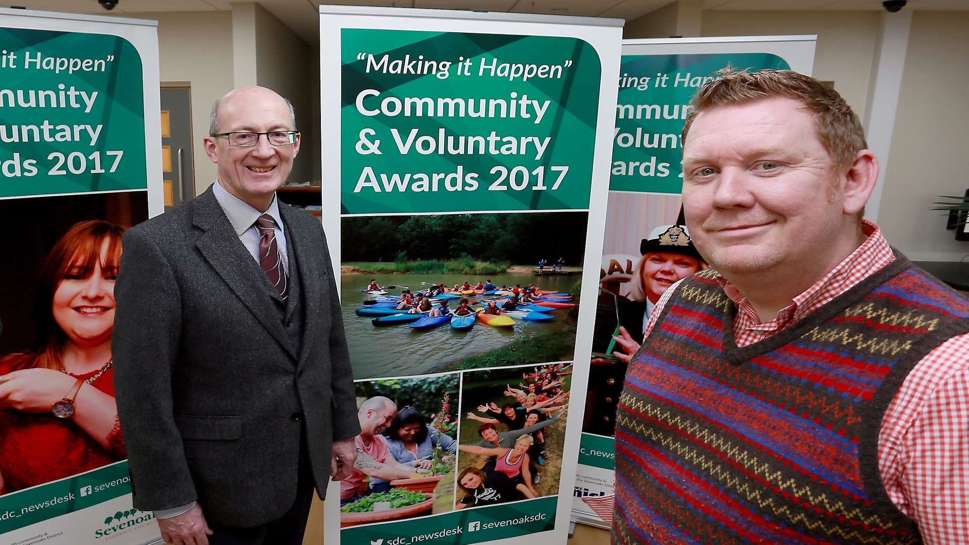 Council Leader, Cllr Peter Fleming and Economic & Community Development Cabinet Member, Cllr Roddy Hogarth launch the awards.