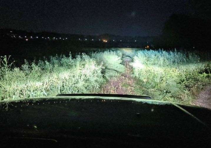 Police stopped a car in a farmer's field in Aylesford on Wednesday night (11855112)