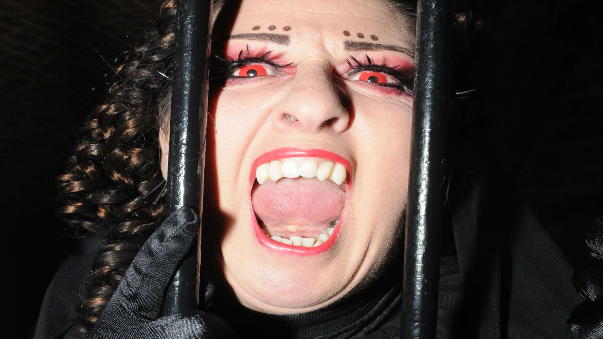 A vampire at Fort Amherst's Halloween Horrors Tour.