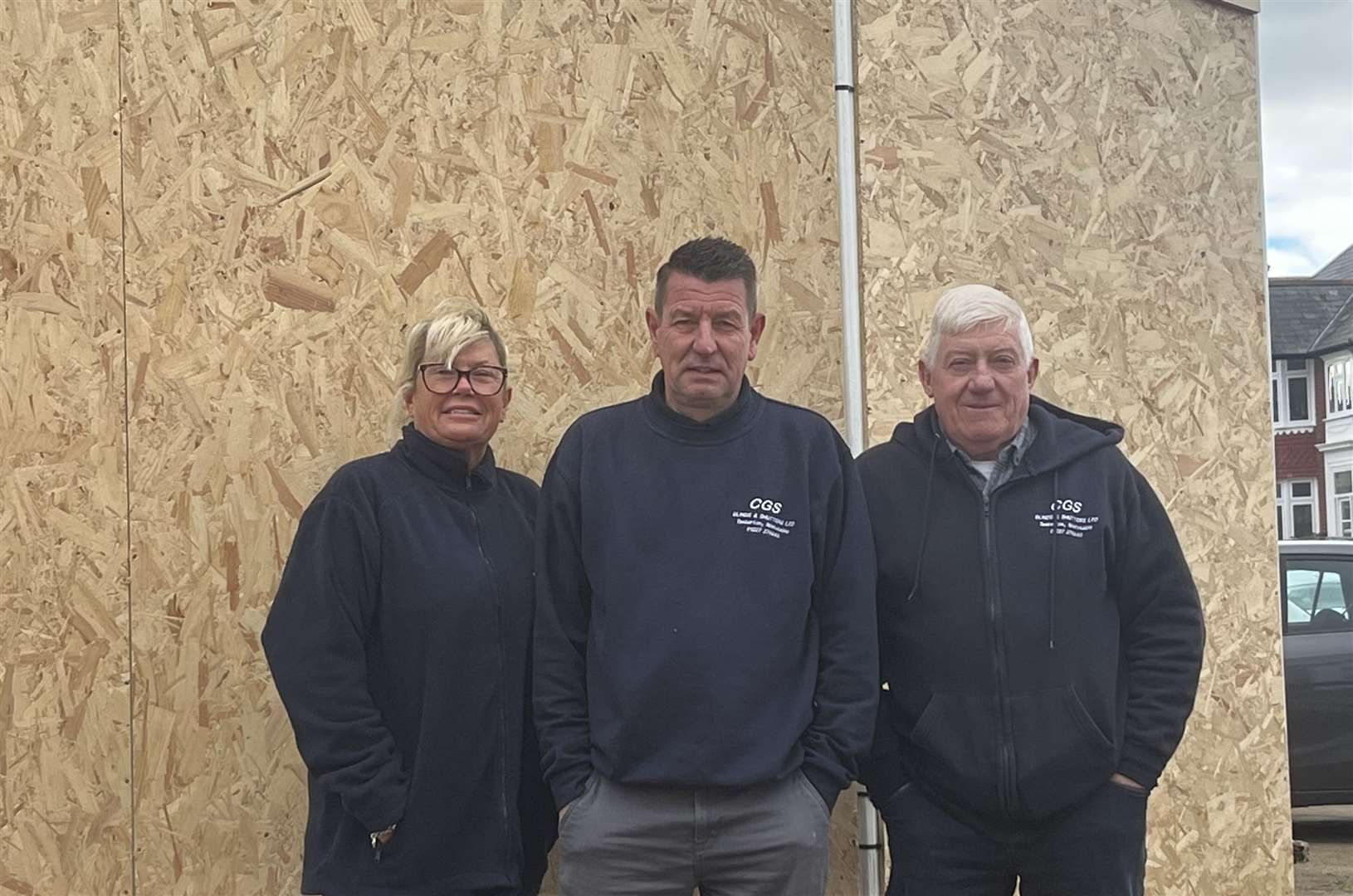 Julie, Gary and Chris Shone were able to reopen CGS Blinds & Shutters in Tankerton on Tuesday morning after the shop front was boarded up