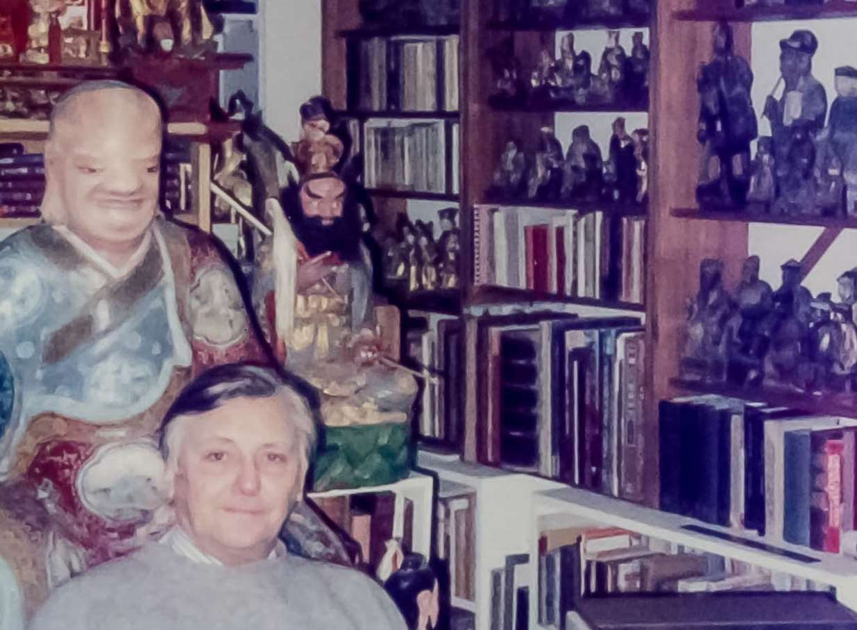 Keith Stevens at home in what visitors called "The Cave of a thousand Buddhas"