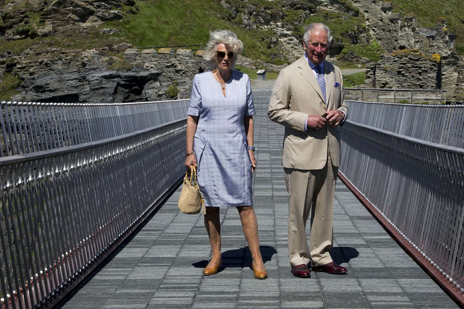 Charles and Camilla open new footbridge at Tintagel Castle