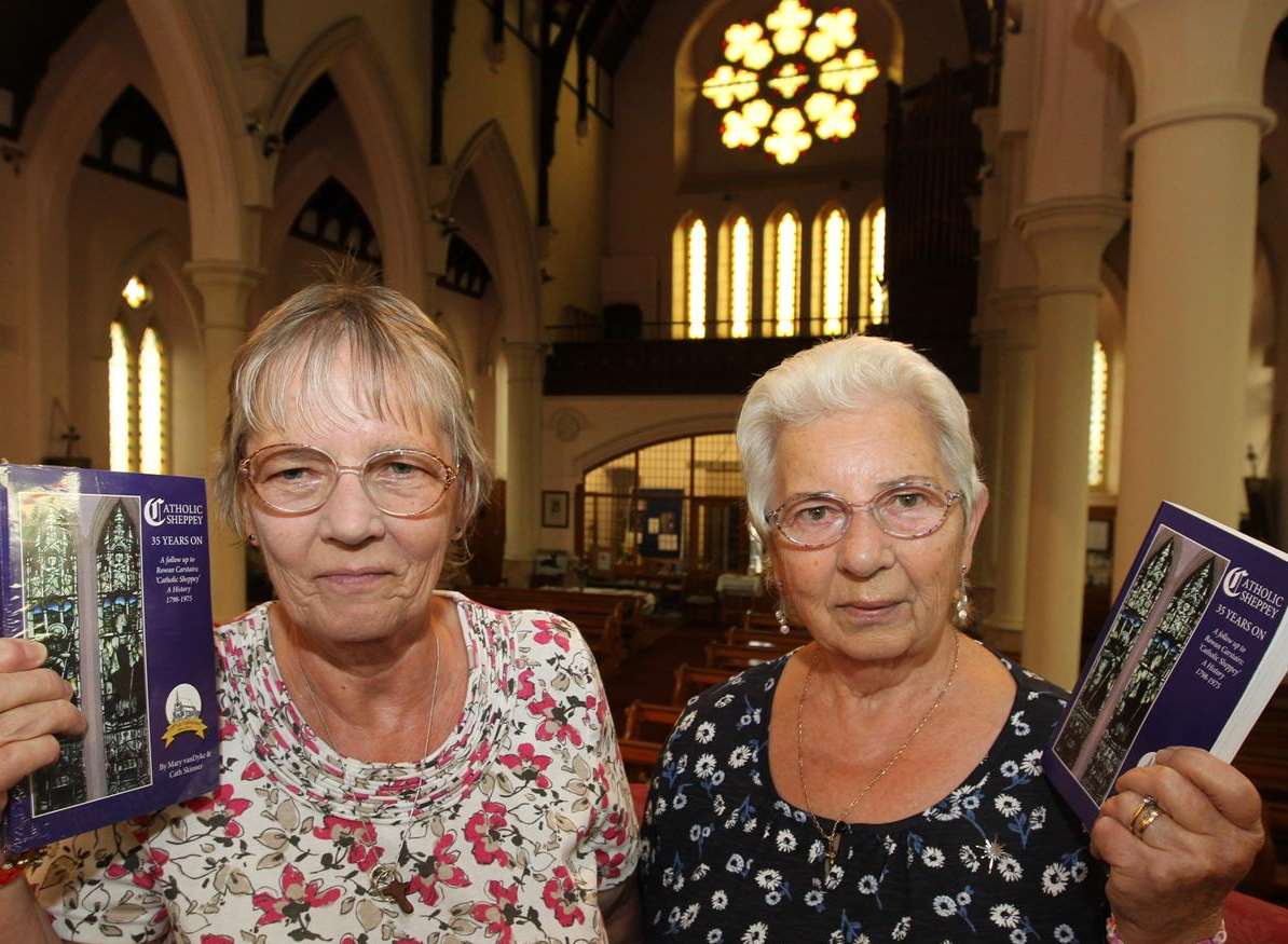 Cath Skinner, researcher and her sister Mary vanDyke, author, of Catholic Sheppey