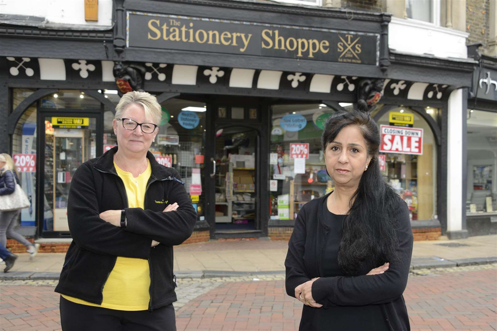 Shaheen Hussain and manager Linda Stankovich with her shop that she is closing after 15 years. Picture: Paul Amos