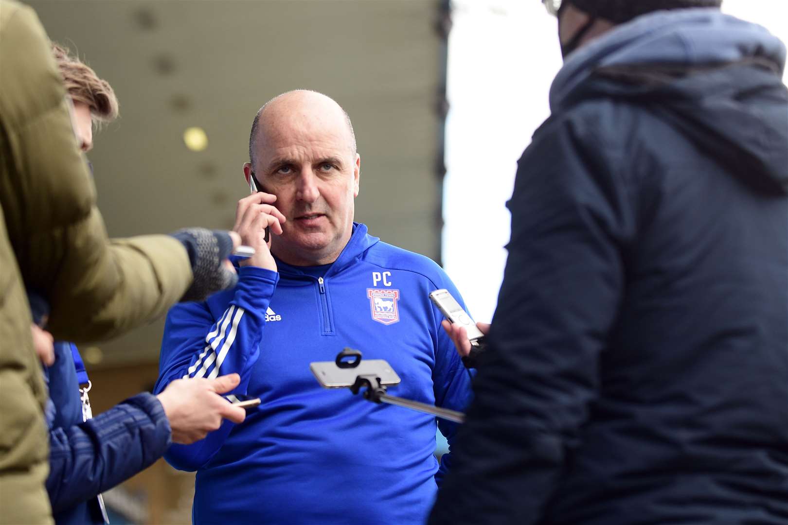 New Ipswich manager Paul Cook gets ready to meet the media after losing his first game in charge to Gillingham. Picture: Barry Goodwin