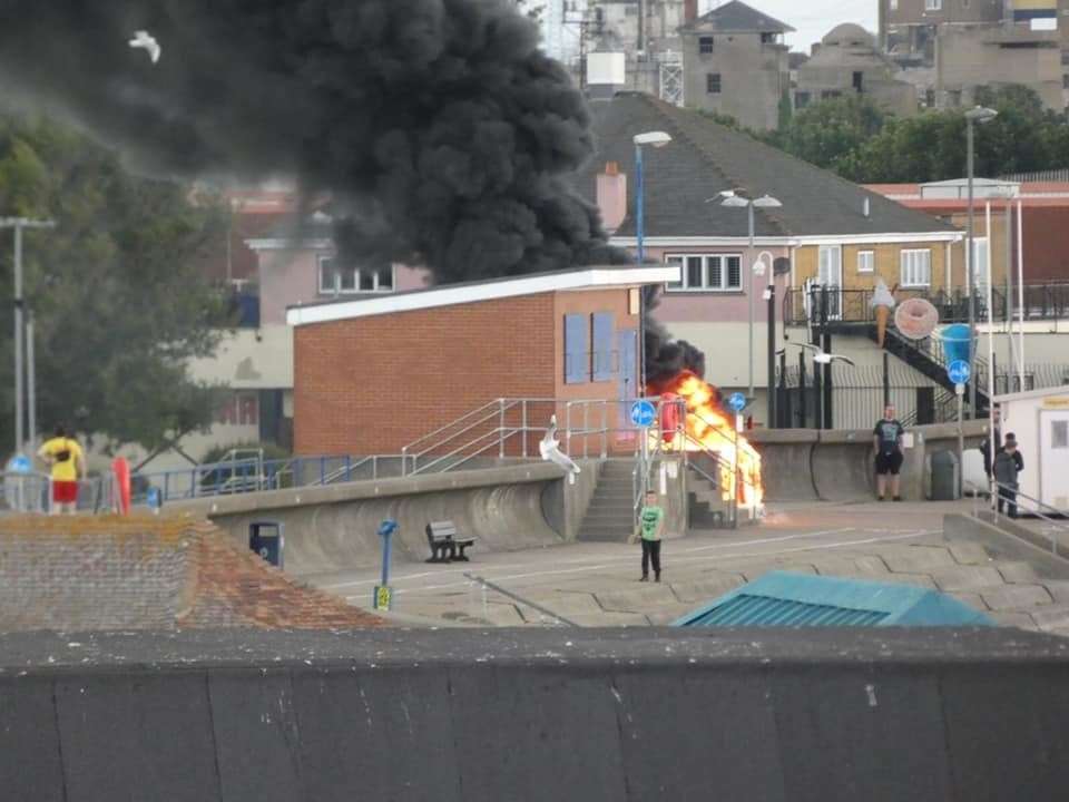 Firefighters were called to a bin fire in Beach Street, Sheerness on Friday. Picture: Paula Fagg (48628552)