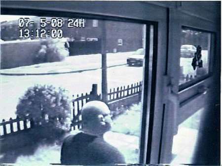 Paul Wakefield is caught on CCTV outside the home of his former partner's parents
