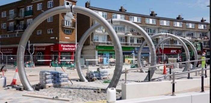 The water feature put in place at Dover's Market Square. Picture Dover District Council
