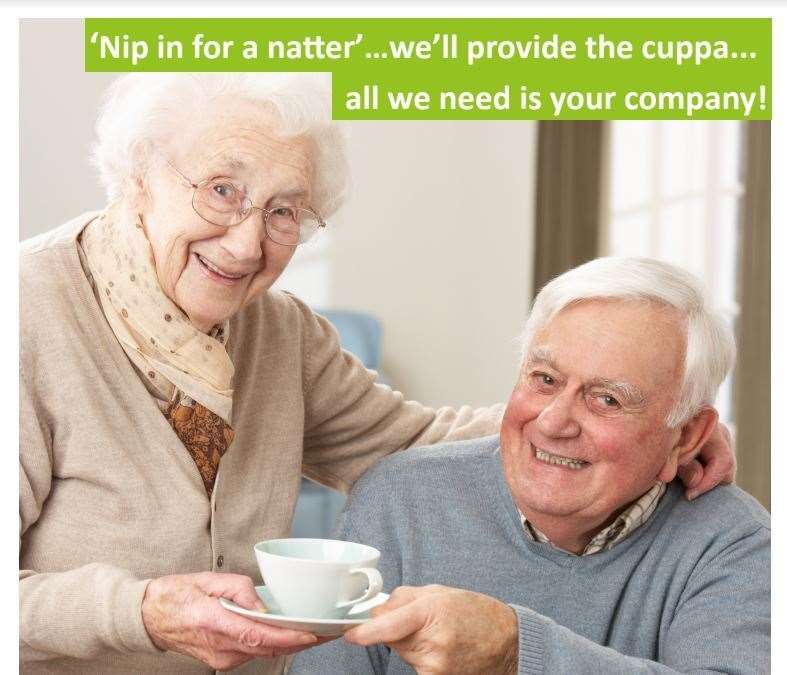 A poster invited residents to "nip in for a natter" at Gardenia House, Dartford (14022522)