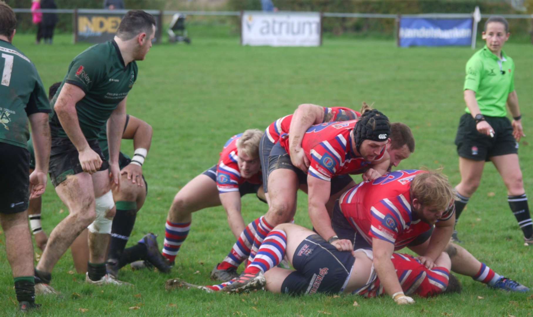 Tonbridge Juddians secure the ball against North Walsham. Picture: Adam Hookway