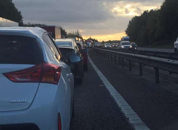 Lengthy delays are being experienced on the M20