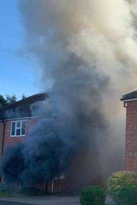 A fire has ripped through a home in Morris Close, Boughton Monchelsea