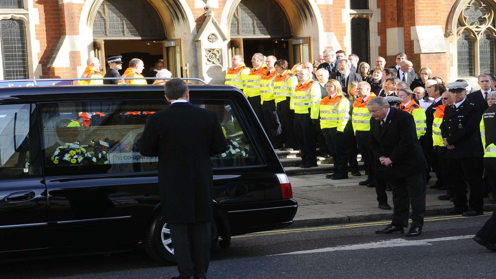 Colleagues formed a guard of honour