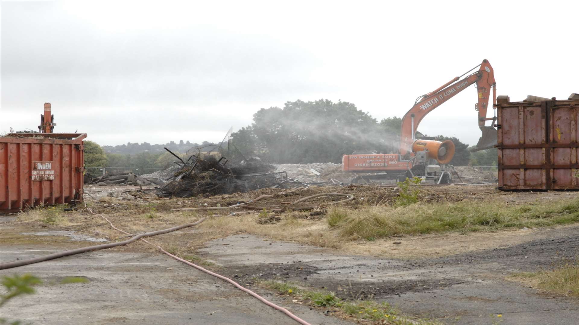The former Danley Middle School being demolished in 2013