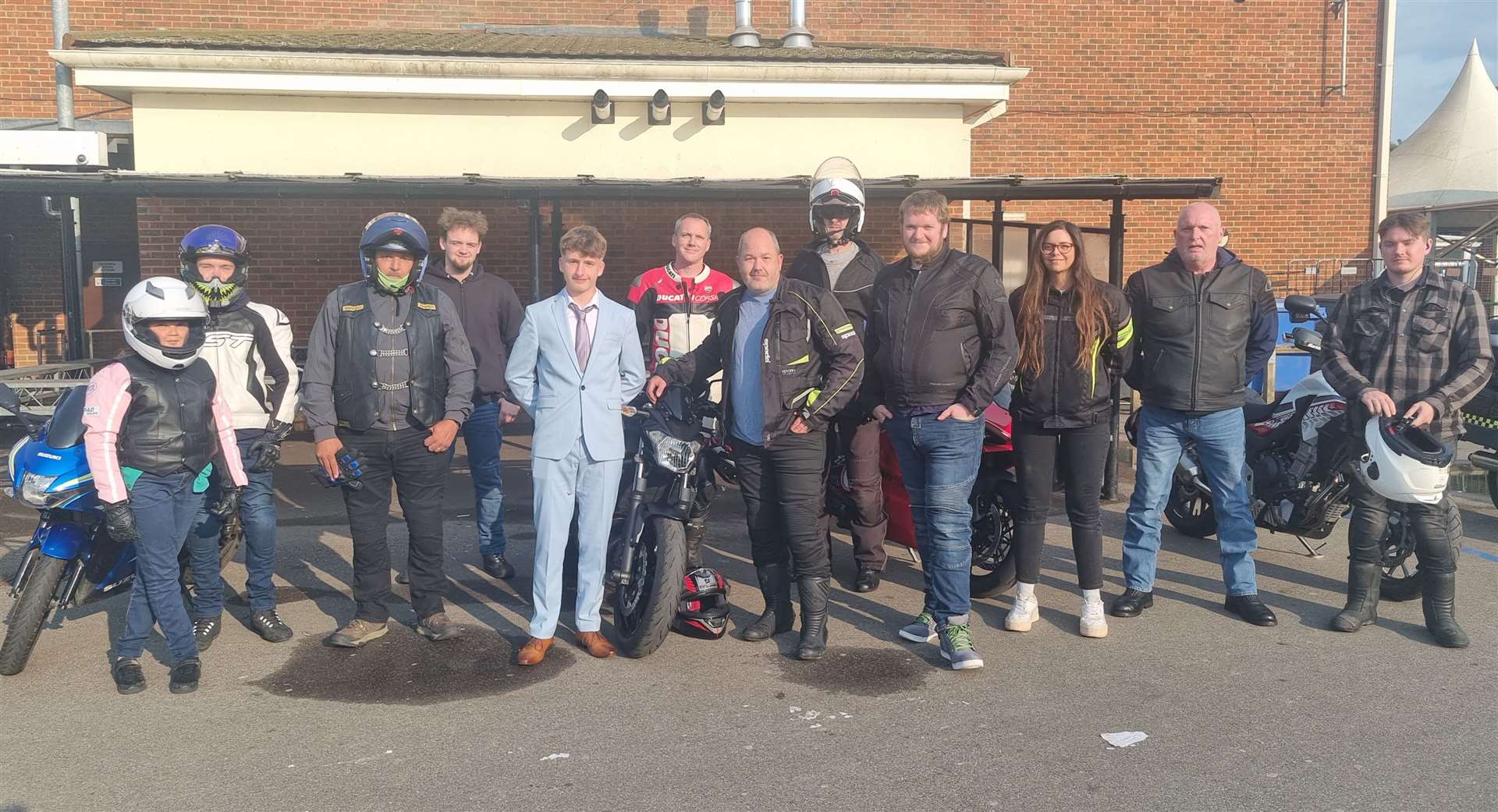 Charlie rocked up to his school prom with nine bikes alongside in supportPictures: SWNS