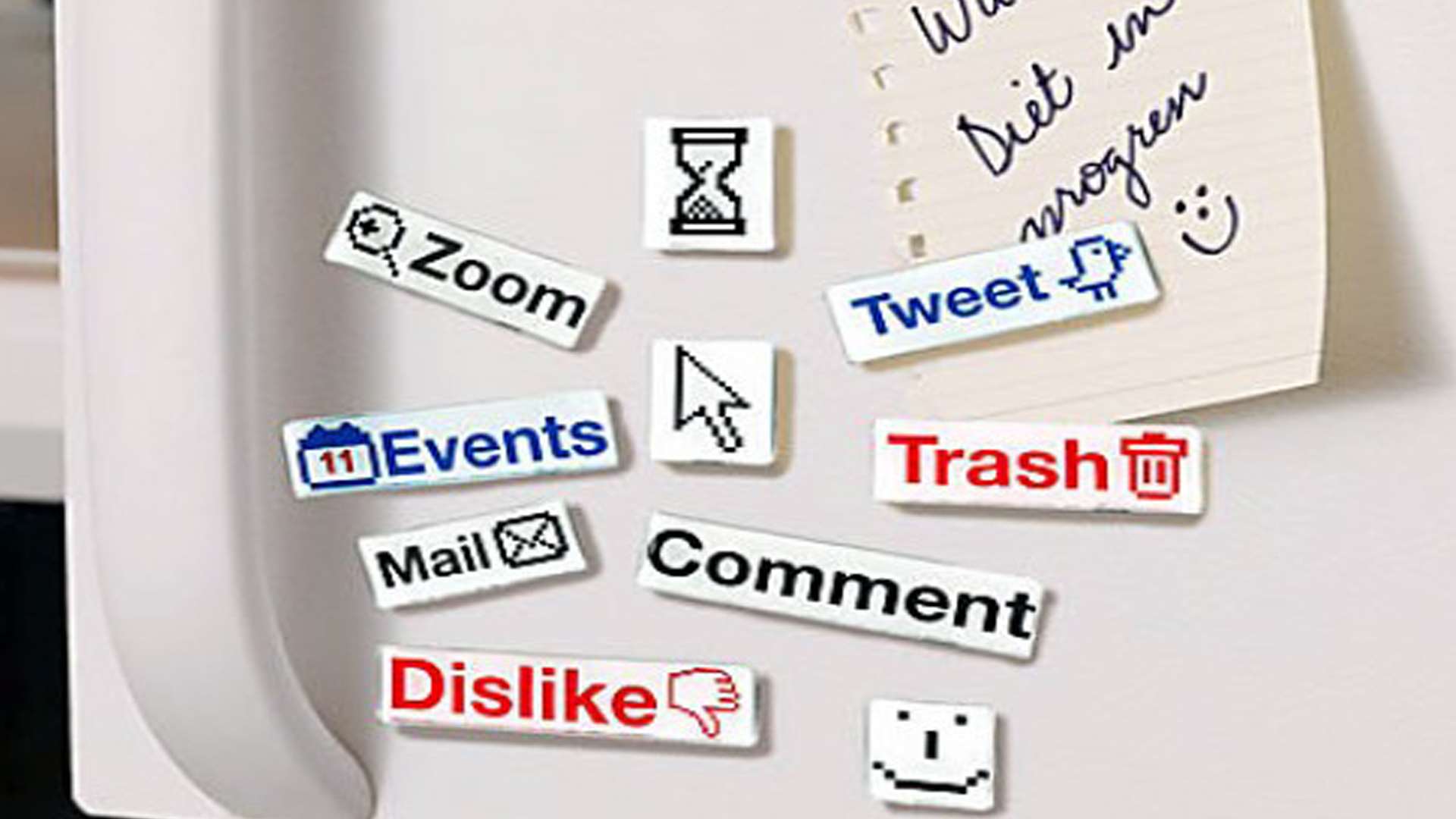 Social Talk Fridge Magnets, 18 fun magnets for Facebookites and the Twitterati. Invaluable for messaging the family, £9.99, No1 Gadget Store www.no1gadgetstore.co.uk