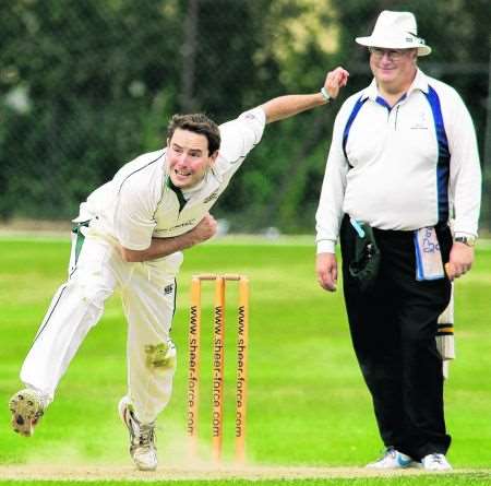 Ashford's Craig Buckham looks for wickets during the losing draw with Whitstable