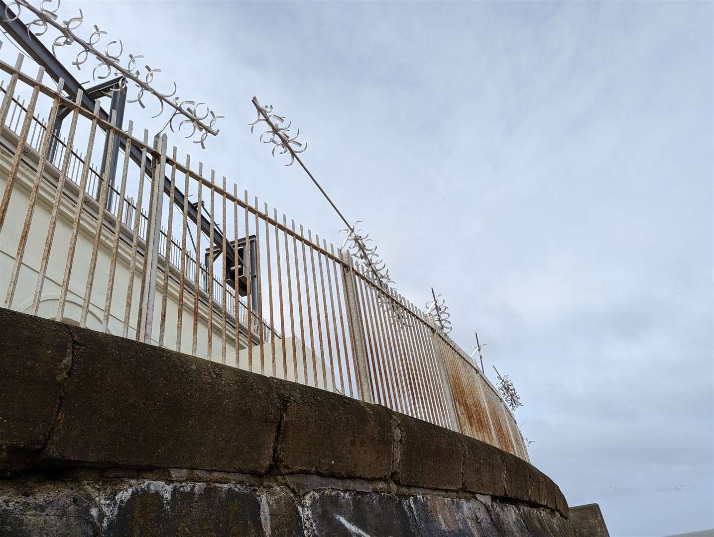 The piece of metal is thought to have fallen off the barb-topped wall surrounding Southern Water's Foreness Point pumping station in Margate