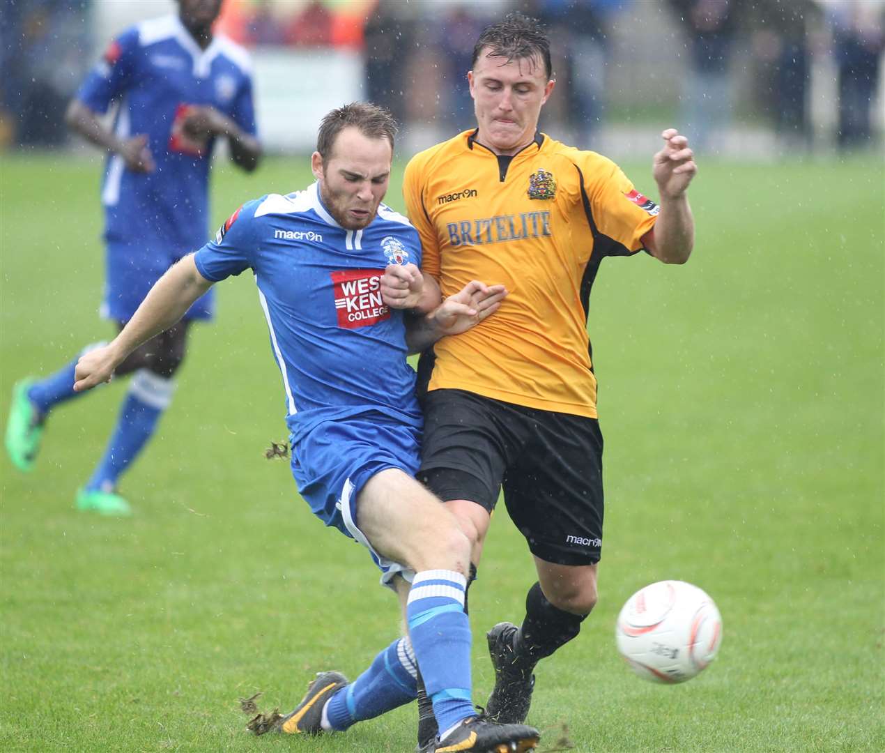Charlie Slocombe, who died two years ago, pictured playing for Tonbridge Angels against Maidstone United in a big derby game at Longmead Stadium in Tonbridge in August 2014. Picture: John Westhrop