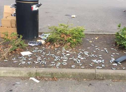 Laughing gas canisters littered in Dartford