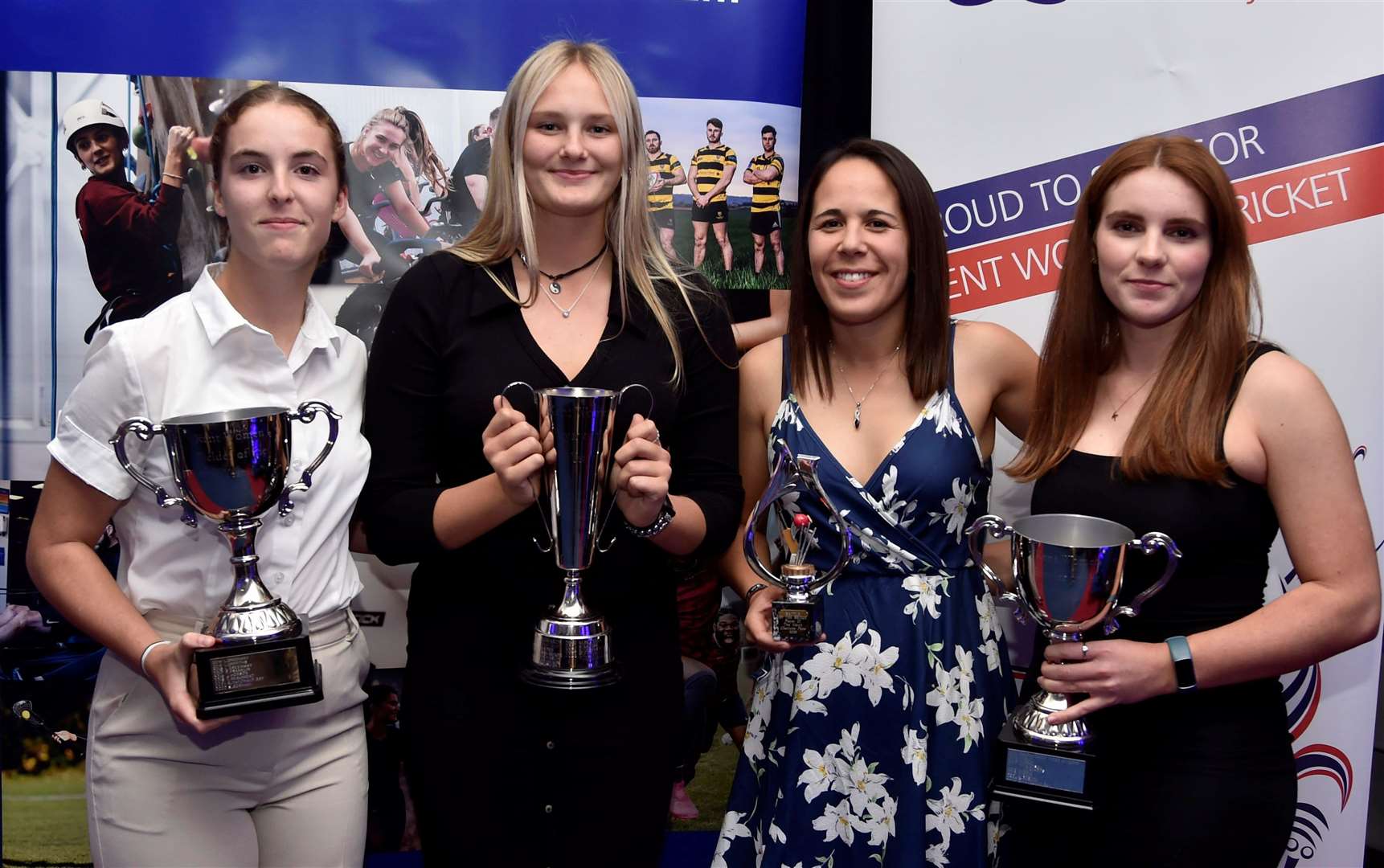 Kent Women's award winners Tilly Corteen-Coleman, Emily Barrett, Kalea Moore and Olivia Barnes. Picture: Ian Scammell