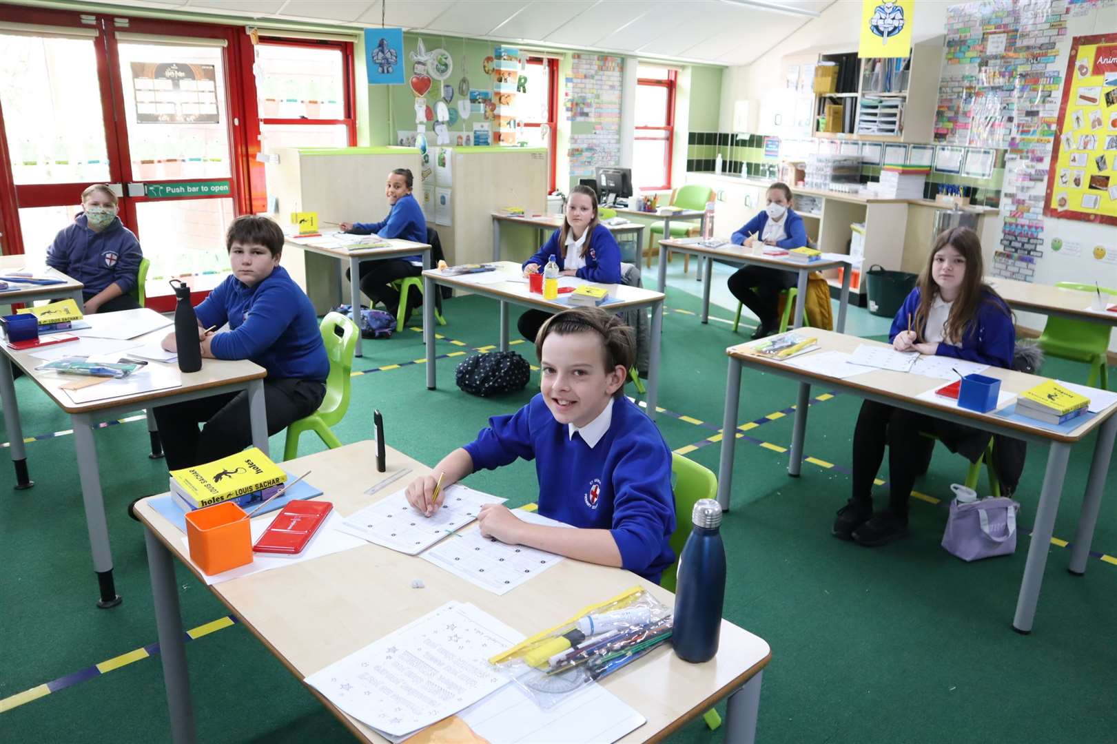 Year 6 settling down to lessons in their new-look classrooms at St George's CE Primary School in Minster, Sheppey