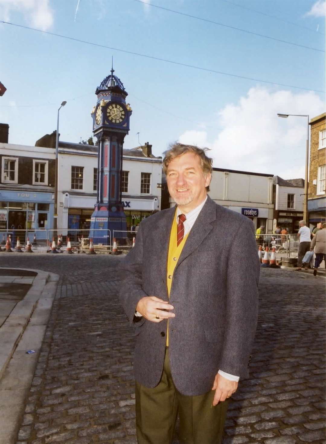Former Sheerness town centre manager Alan Ogilvie in front of the clock tower
