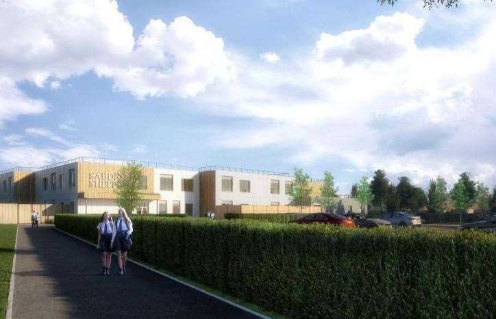 One of the first images of Sheppey’s proposed new special school, showing its entrance approach