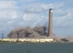Two boiler buildings at Kingsnorth Power Station were blown up today. Pic: Billy Palmer