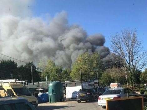 Smoke could be seen billowing into the sky for miles