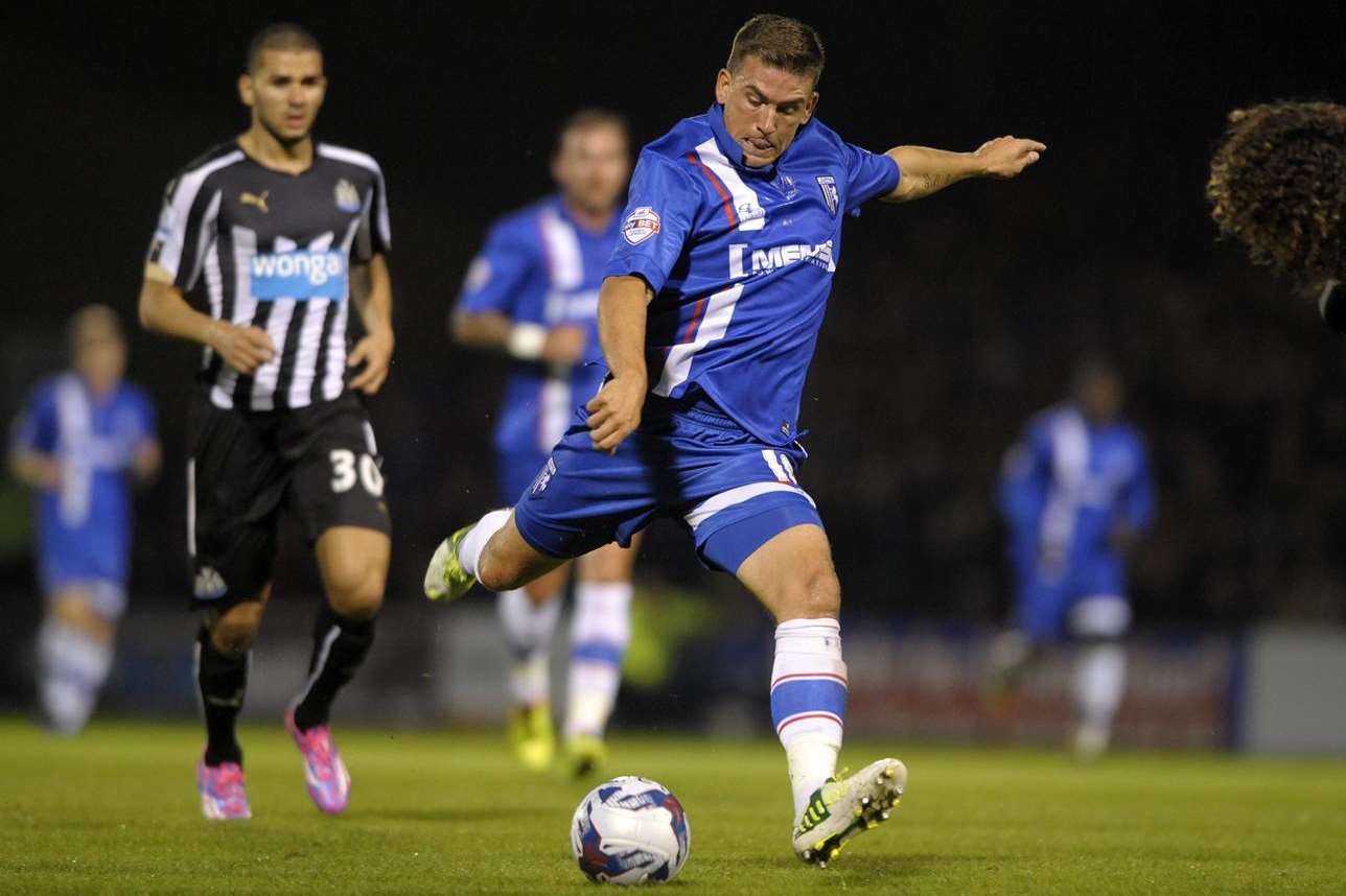 Cody McDonald on the ball against Newcastle in the Capital One Cup Picture: Barry Goodwin